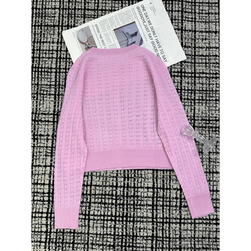 Ch*el knitted cardigan pink