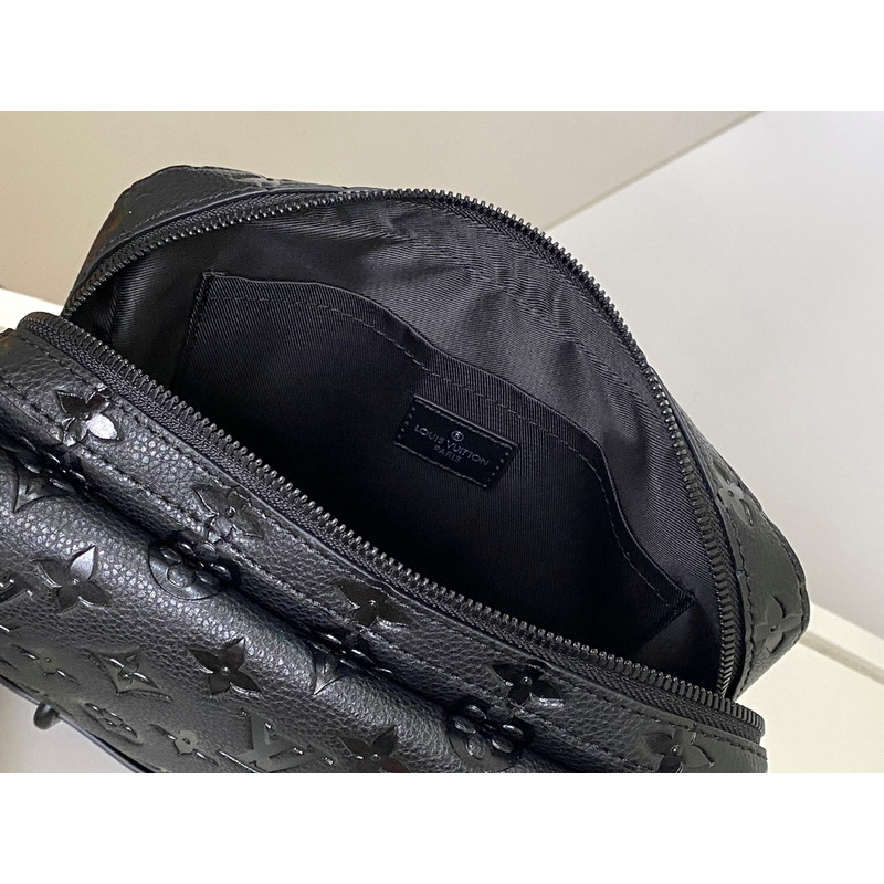 l**is V*t*n steamer pm embossed cowhide leather black