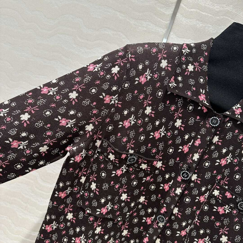 Ch*el long sleeves colorful mixed fiber black