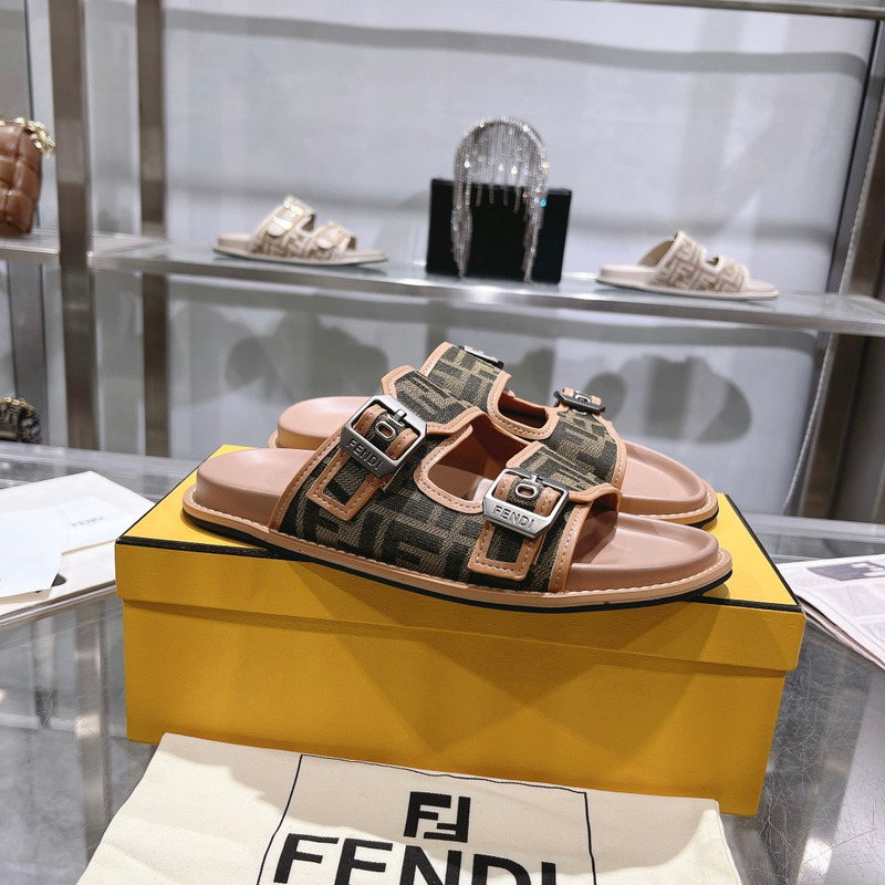 F**di feel sandals sandals fabric ff brown