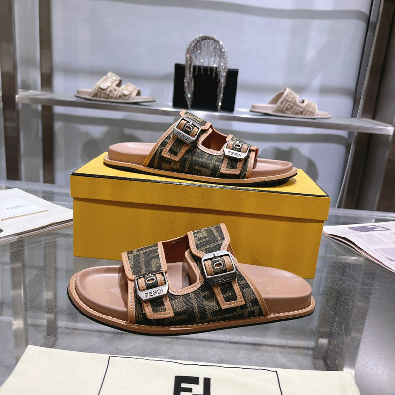 F**di feel sandals sandals fabric ff brown