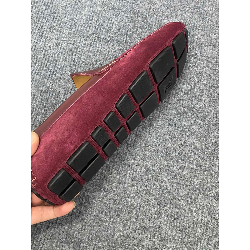l**is V*t*n flat loafer suede leather burgundy