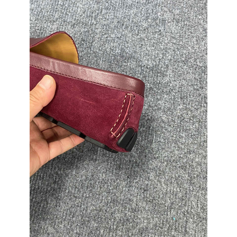 l**is V*t*n flat loafer suede leather burgundy
