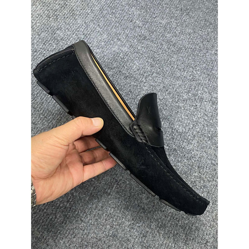 l**is V*t*n flat loafer suede leather black