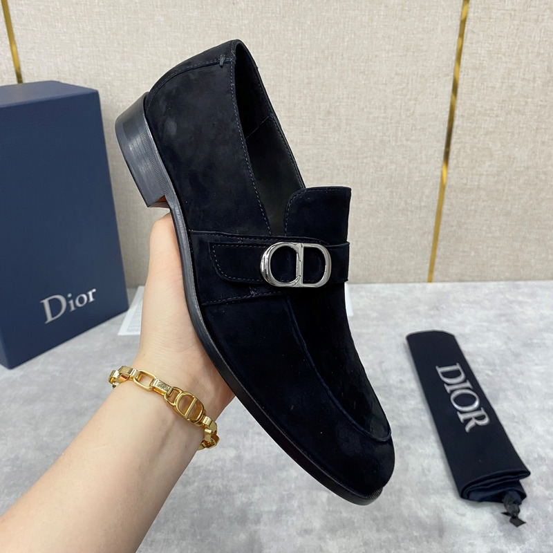 D*or logo suede loafer black