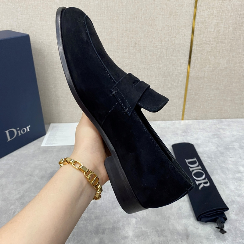 D*or suede loafer black