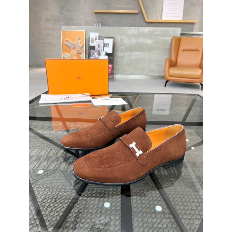 Hermès Suede Paris Loafer Brown