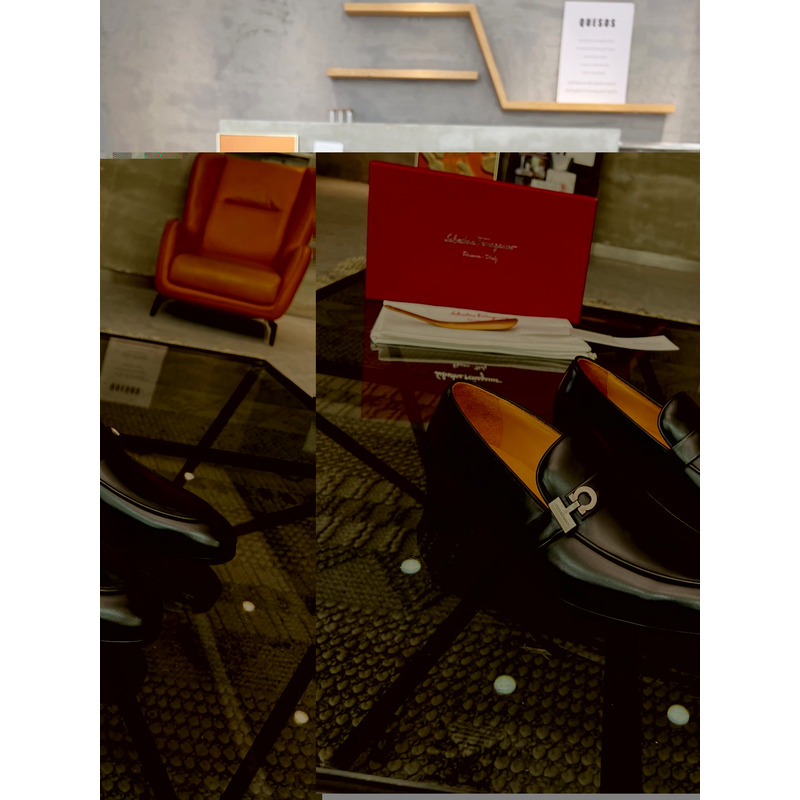 Ferragamo Moccasin With Gancini Ornament Black