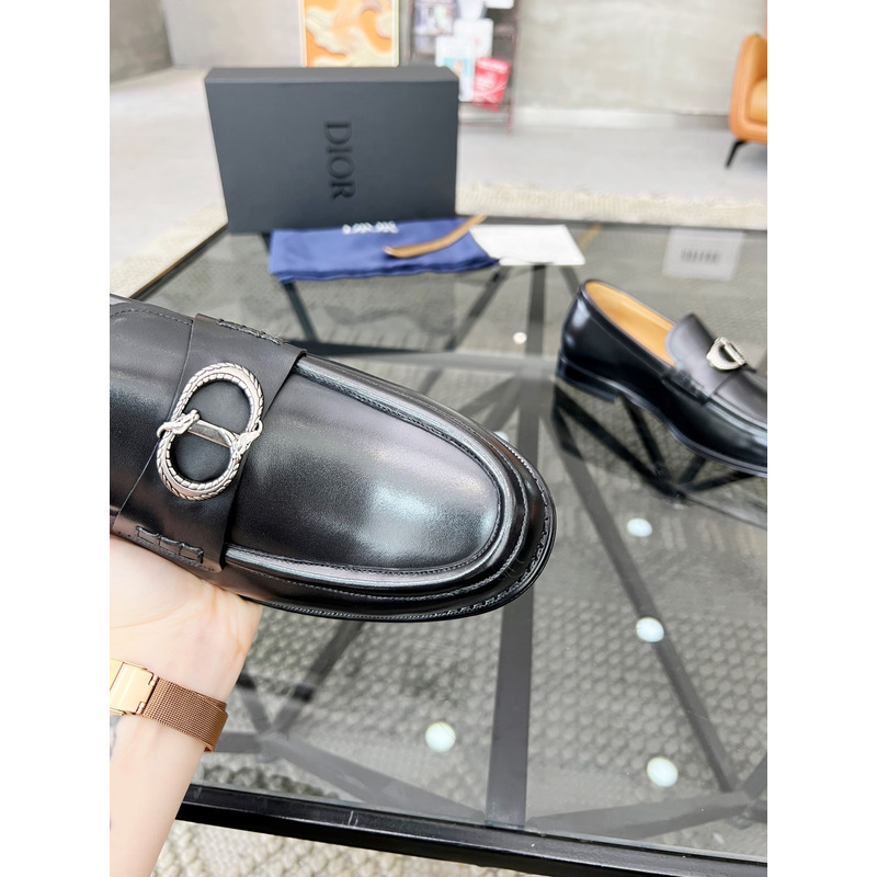 D*or granville polished calfskin loafer black