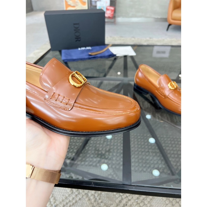 D*or granville polished calfskin loafer light brown