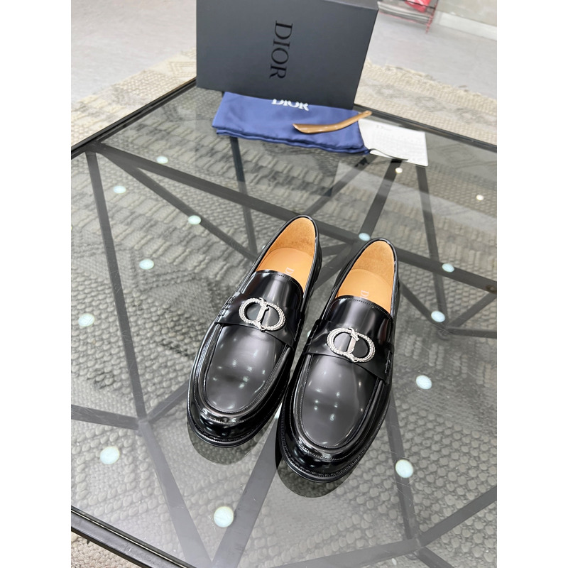 D*or granville polished calfskin loafer black