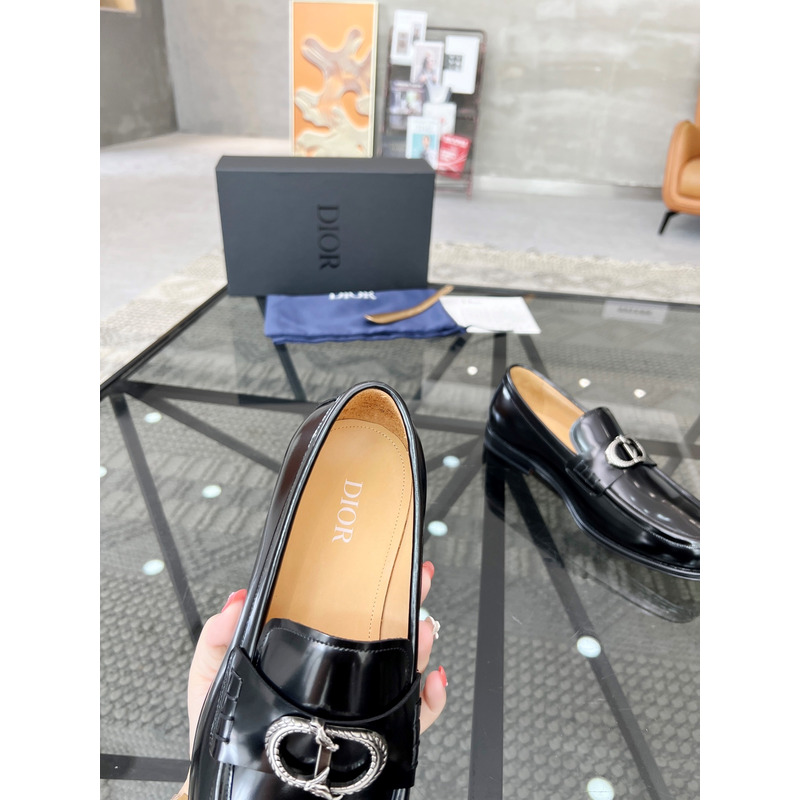 D*or granville polished calfskin loafer black