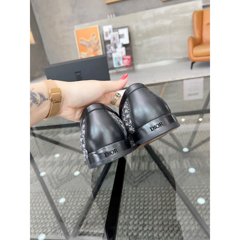 D*or granville oblique jacquard loafer beige and black