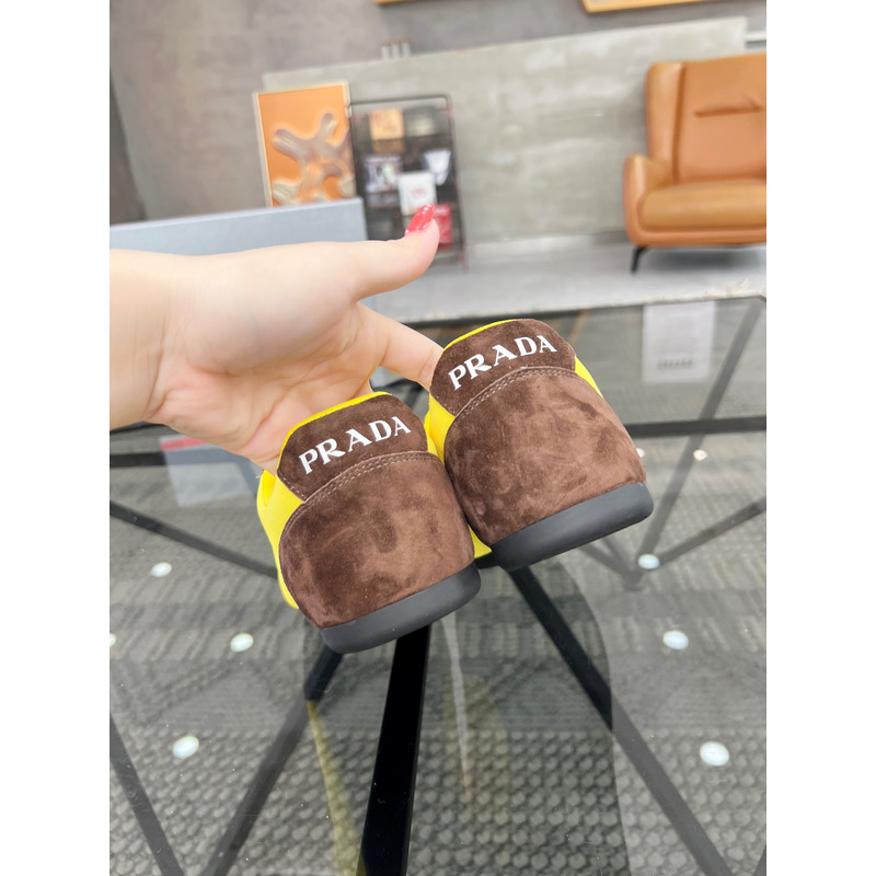 Pra*a suede and leather sneakers yellow