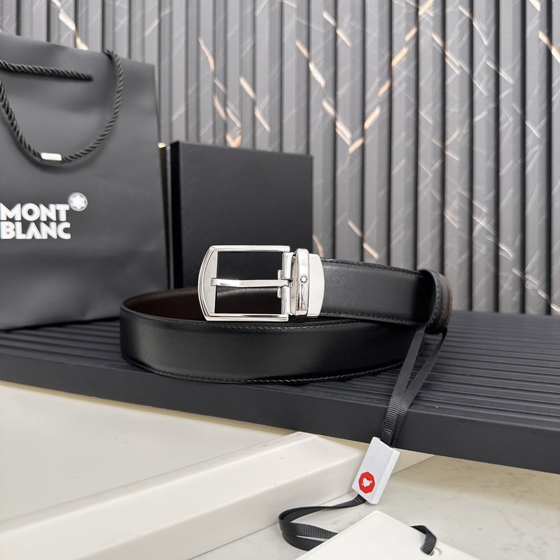 Mont blanc Black Belt Square Buckle