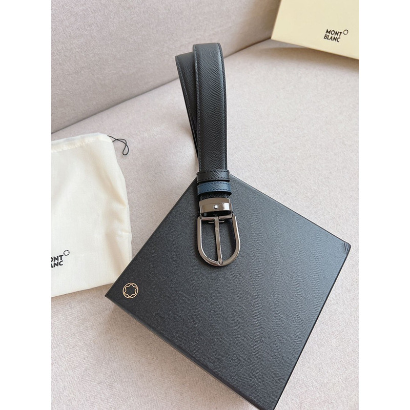 Mont Blanc Horseshoe Buckle Belt Black