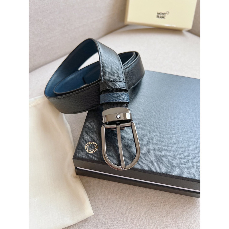 Mont Blanc Horseshoe Buckle Belt Black