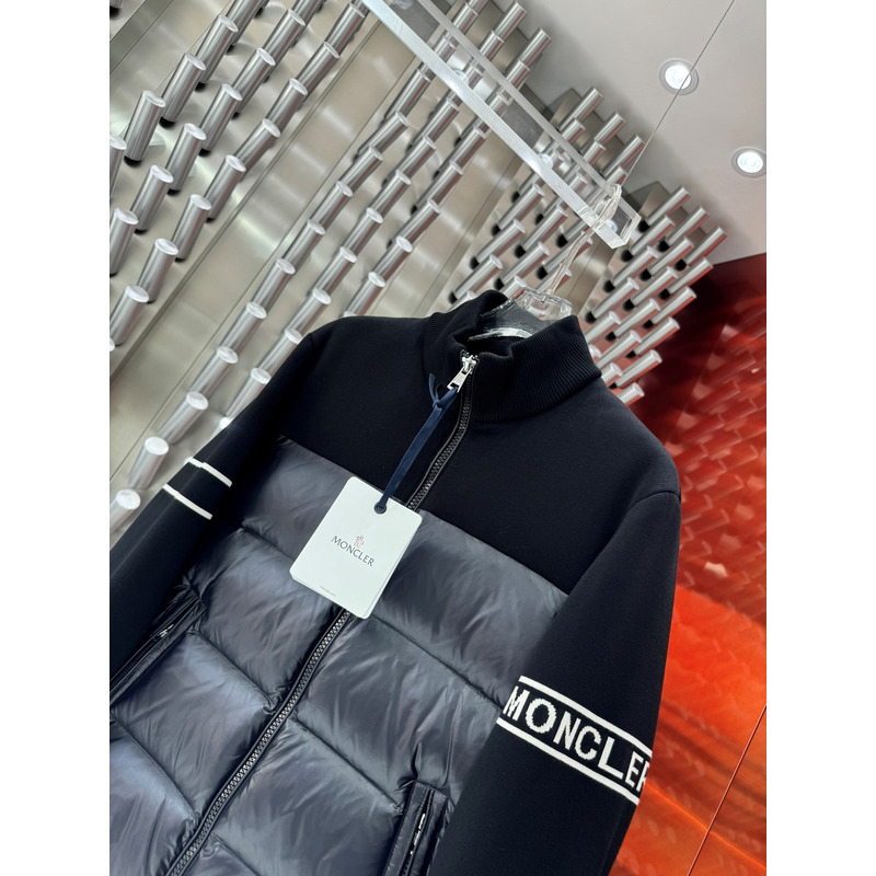 Moncler Logo Padded Zip-up Cardigan Black