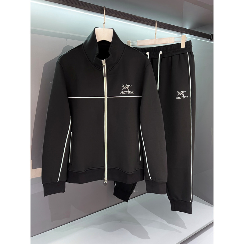 Arcteryx Logo Print Zip-up Tracksuits Black&White