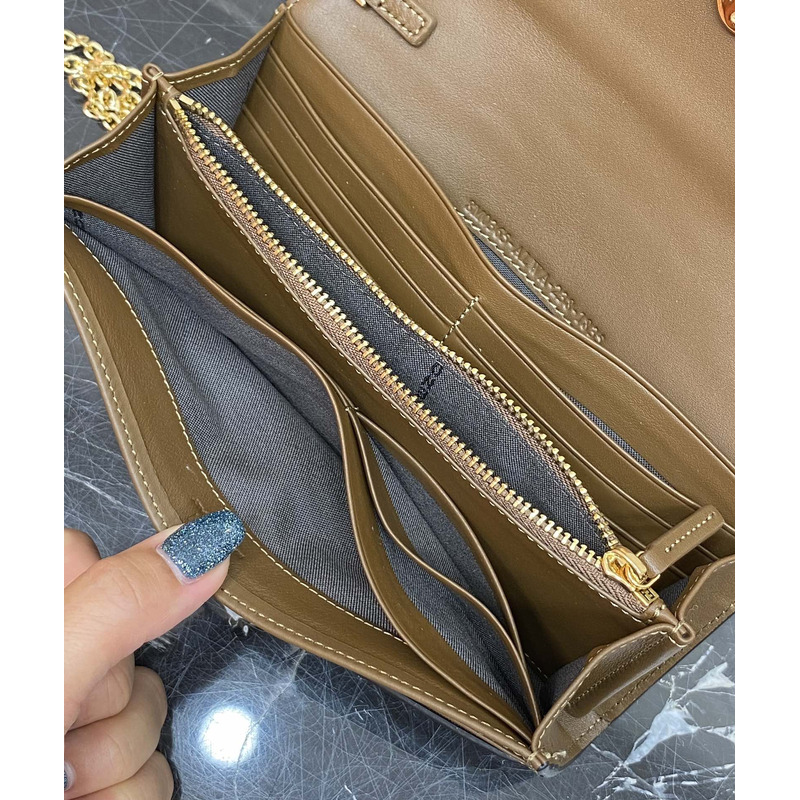 F**di ff leather wallet chain bag