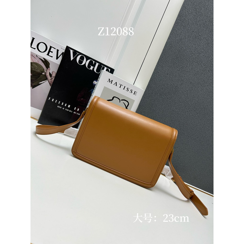 Saint Laurent Solferino Leather Bag Dark Brown