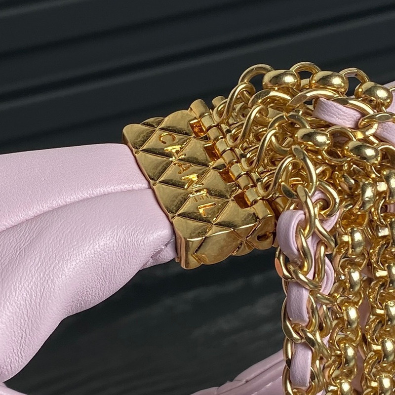 Ch*el sheepskin tassel chain dinner bag in purple