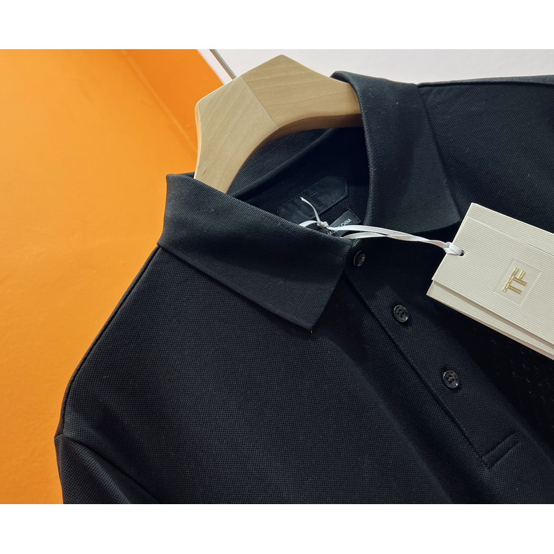 Tom Ford Embroidered Logo Polo Shirt Black