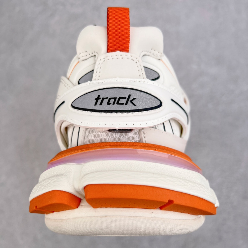 Ba*len*cia*ga led track sneakers in white&orange
