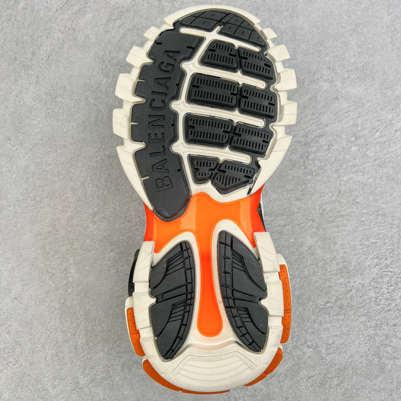 Ba*len*cia*ga led track sneakers in white&orange