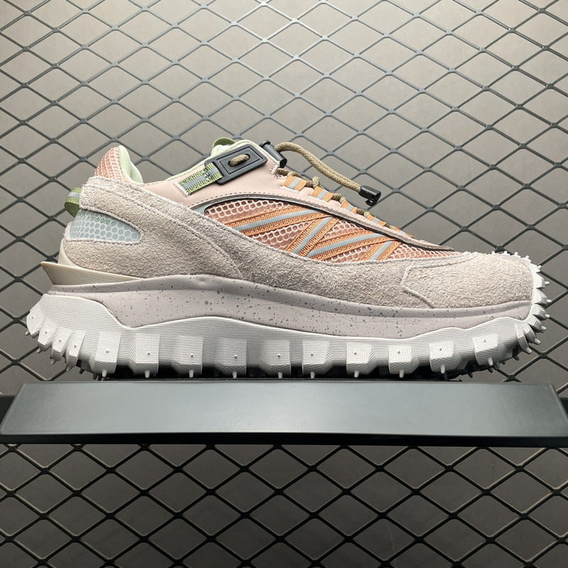 Moncler Trailgrip Sneakers Beige,Pink And Orange