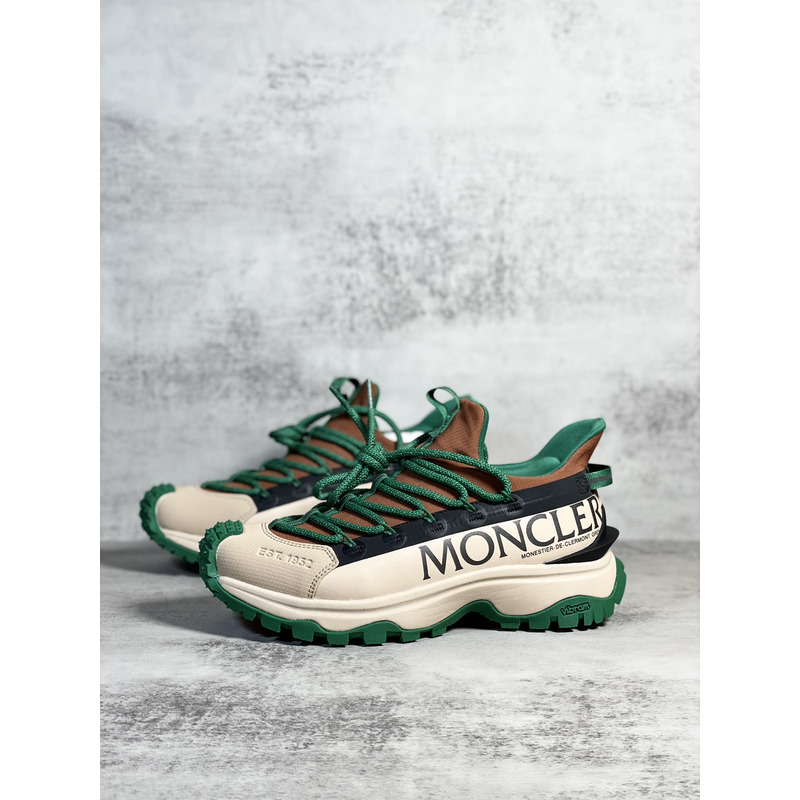 Moncler Trailgrip Lite2 Logo Print Ripstop And Rubber Sneakers Green