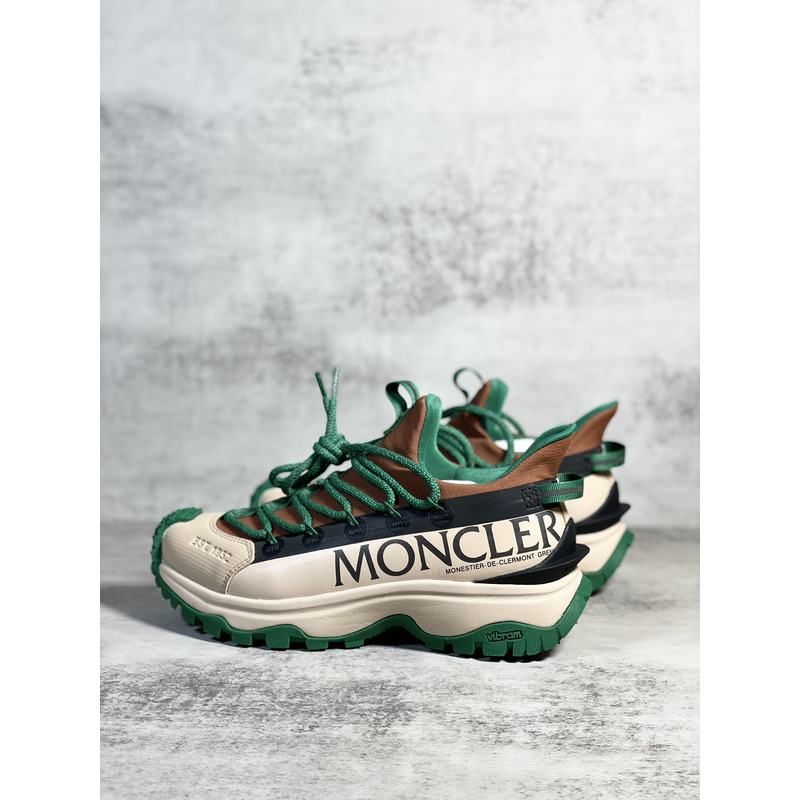 Moncler Trailgrip Lite2 Logo Print Ripstop And Rubber Sneakers Green