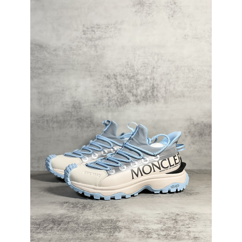 Moncler Trailgrip Lite2 Logo Print Ripstop And Rubber Sneakers Blue