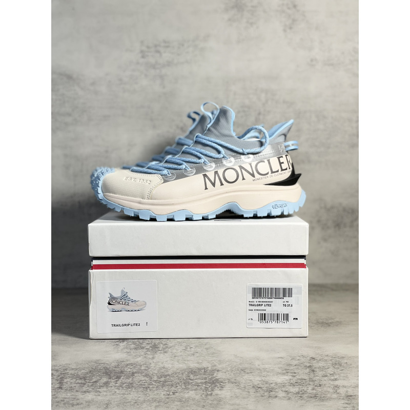 Moncler Trailgrip Lite2 Logo Print Ripstop And Rubber Sneakers Blue