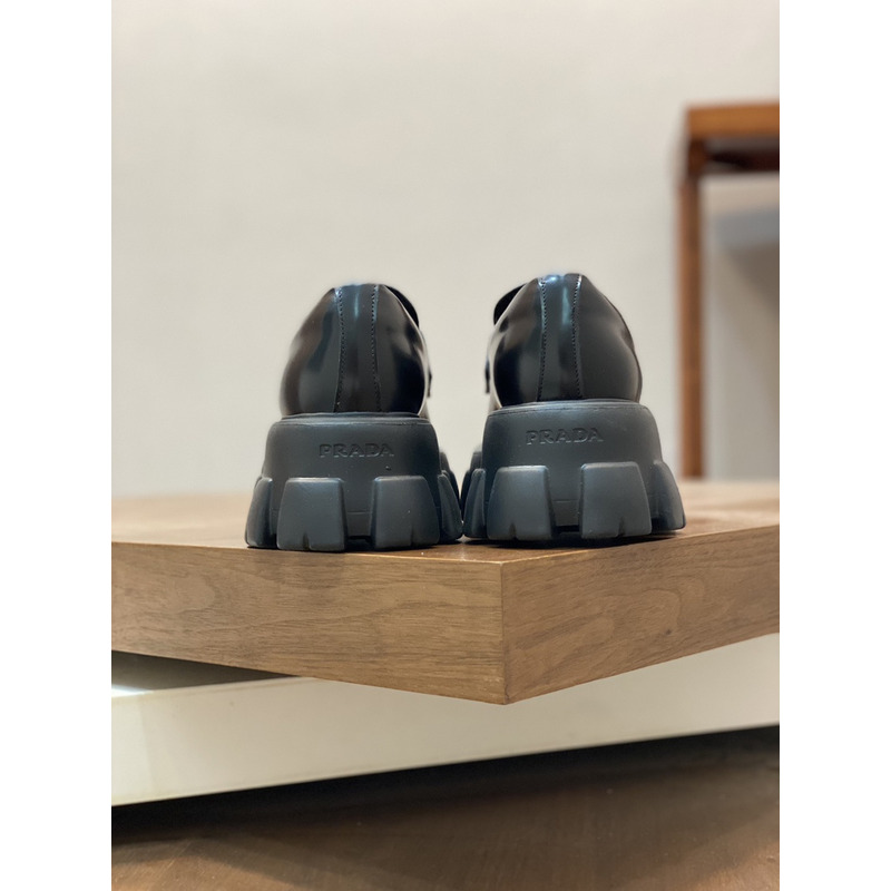 Pra*a brushed leather monolith loafers