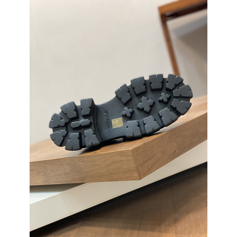 Pra*a brushed leather monolith loafers