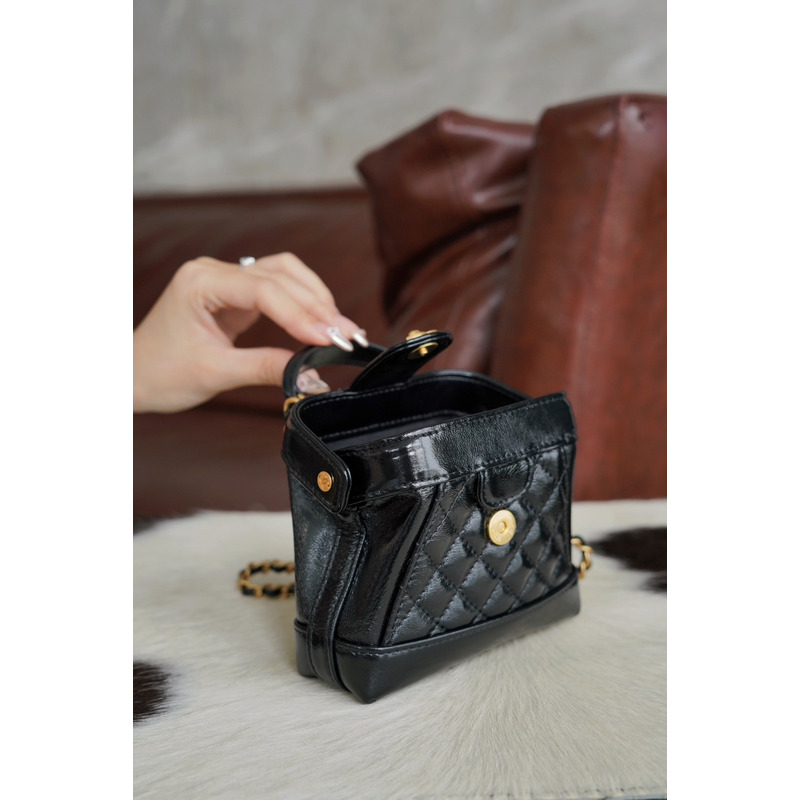 Ch*el mini bag with top handle black