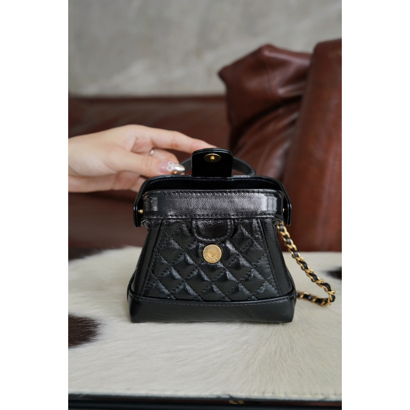 Ch*el mini bag with top handle black