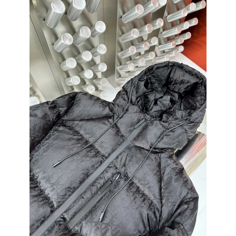 D*or oblique puffer jacket in black