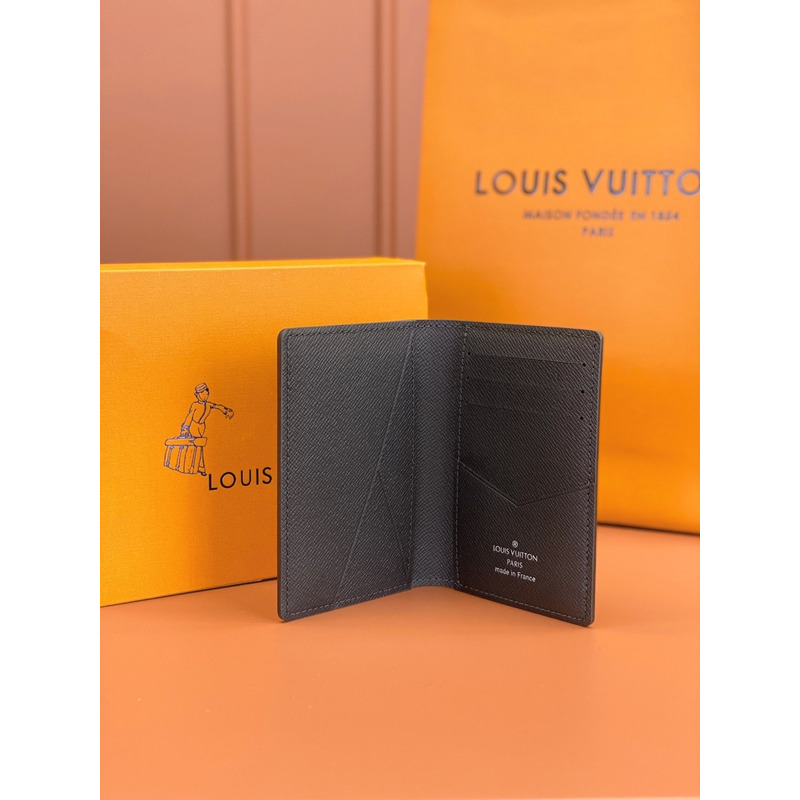 l**is V*t*n damier graphite canvas pocket organizer black