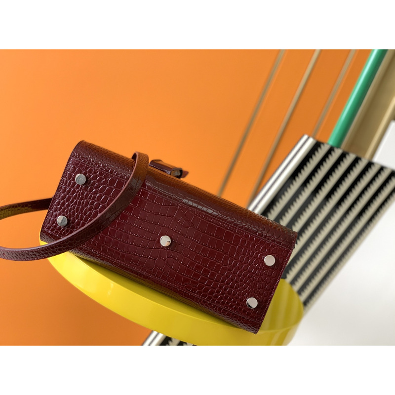 Saint Laurent Sac De Jour In Crocodile Embossed Leather Nano