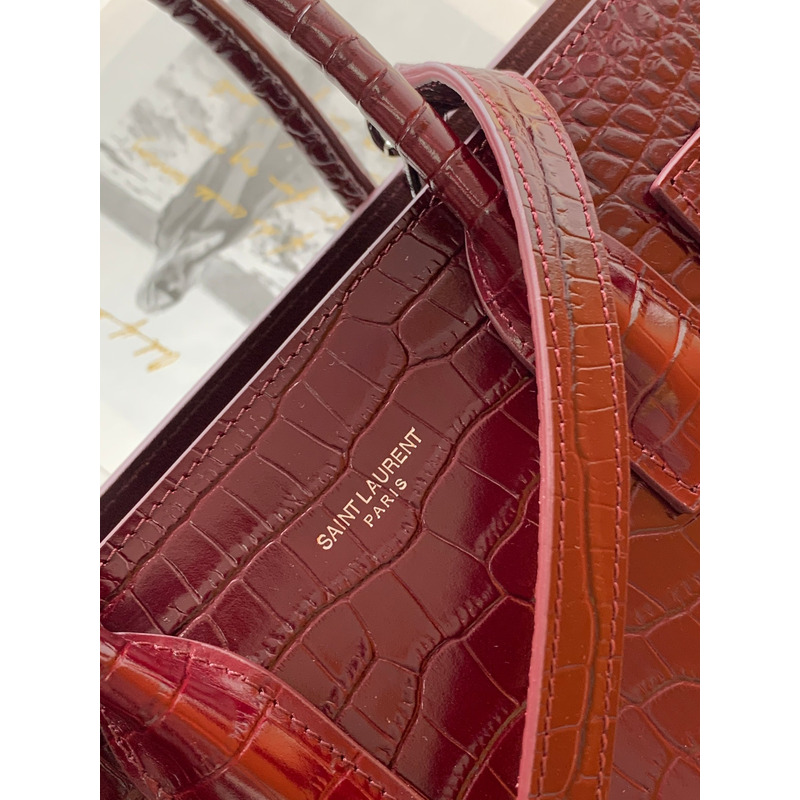 Saint Laurent Sac De Jour In Crocodile Embossed Leather Nano