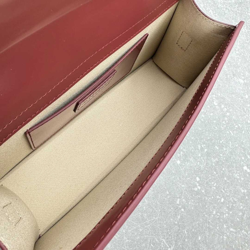 Jacquemus Le Grand Bambino Flap Bag Burgandy