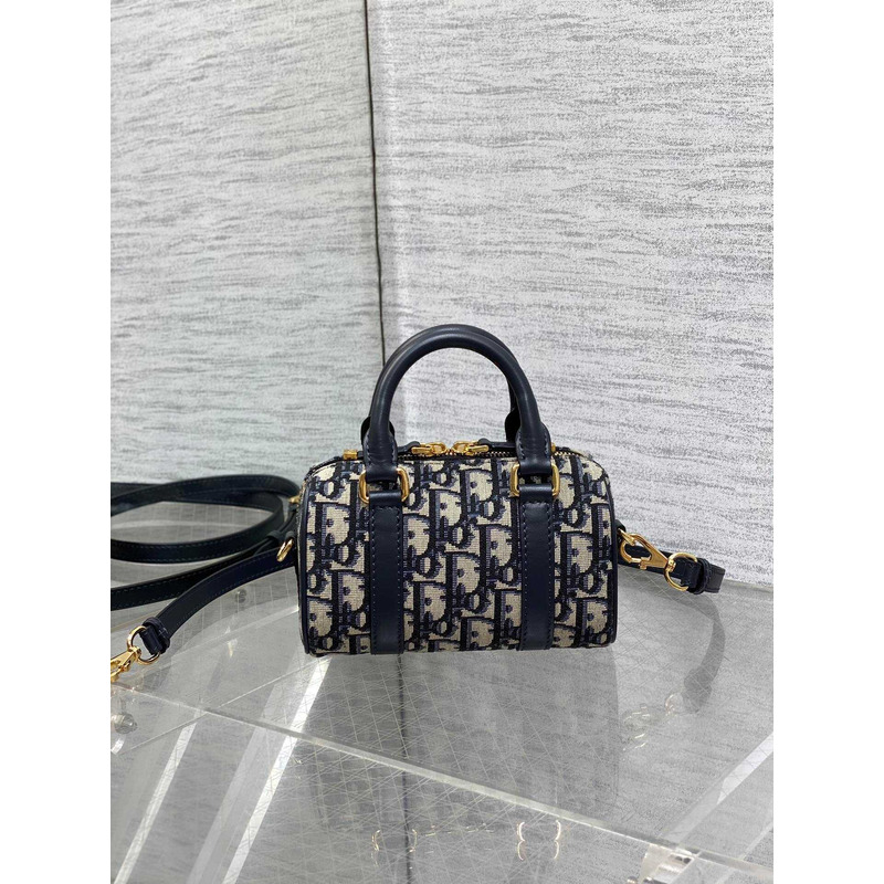 D*or groove 16 mini bag blue D*or oblique jacquard