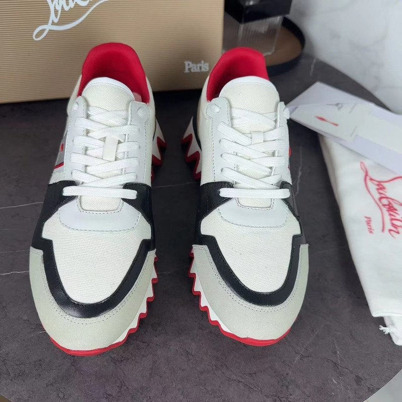 Ch**an louboutin nastroshark olona canva and calf leather men sneaker white