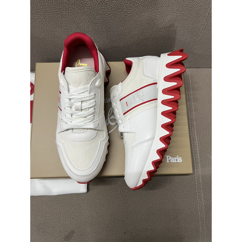 Ch**an louboutin nastroshark olona canva and calf leather men sneakers white