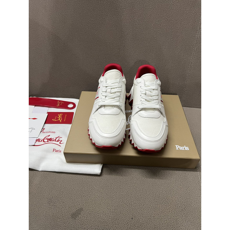 Ch**an louboutin nastroshark olona canva and calf leather men sneakers white