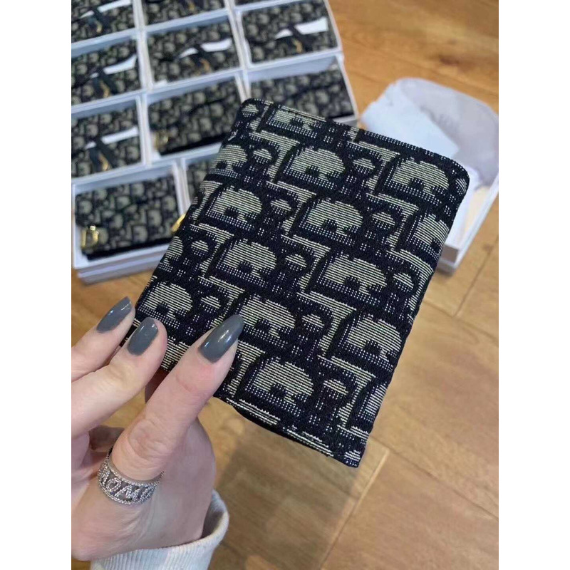 D*or oblique nano saddle chain pouch blue