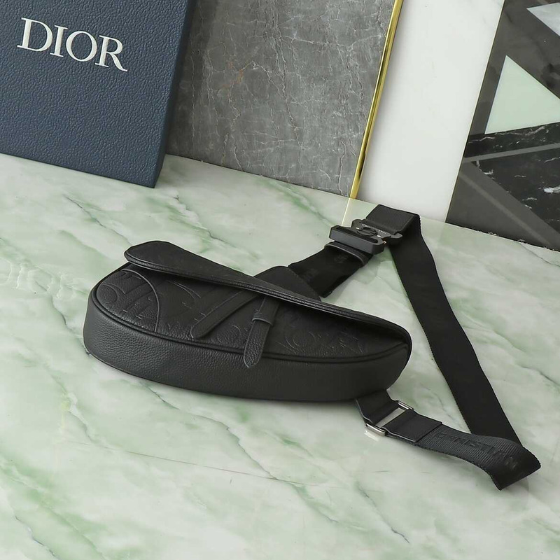 D*or saddle bag black D*or gravity leather and black grained calfskin
