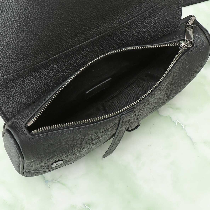 D*or saddle bag black D*or gravity leather and black grained calfskin